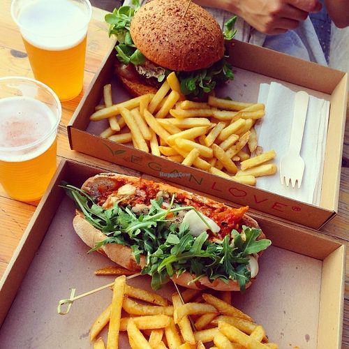 Special "meatball" sandwich at the vegan food fest at Vegan Love in Budapest