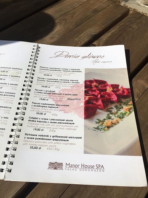 Vegan main dishes  at Manor House Spa in Chlewiska