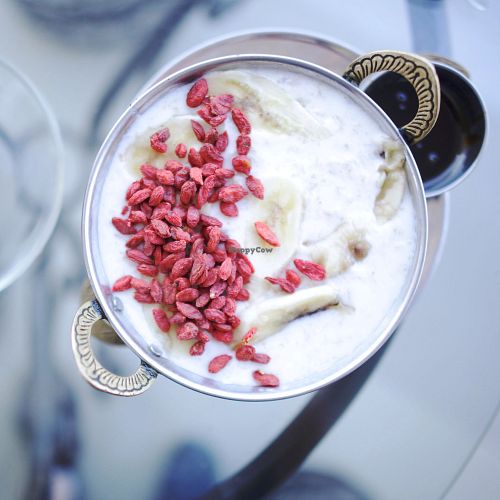 Coconut banana oatmeal  at OR2K in Pokhara