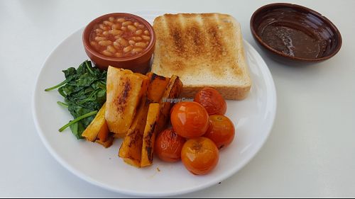 A vegan version of the build your own breakfast at Porthmeor Beach Cafe in St Ives