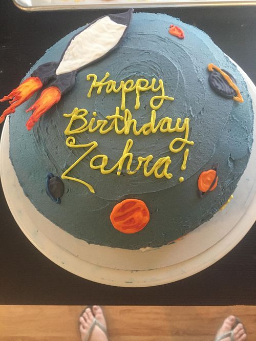 Space-themed birthday cake at Pogona Baking Company in Orlando