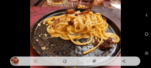 Spaghetti alla carbonara at Rifugio Romano in Rome