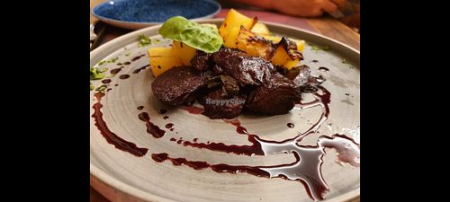 Something delicious with seiten and potatoes at Rifugio Romano in Rome