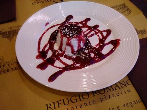 Panacotta vegan at Rifugio Romano in Rome