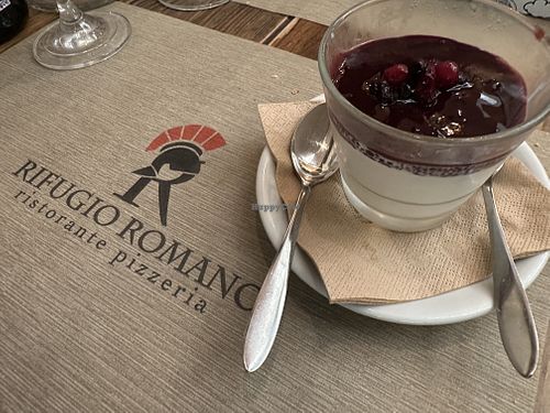 Panna cotta with forest fruit  at Rifugio Romano in Rome