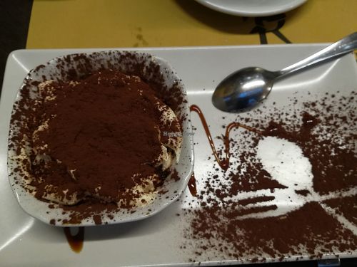 Vegan tiramisu at Rifugio Romano in Rome
