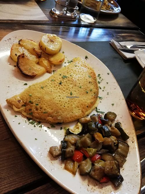 Vegan chickpea omlette at Rifugio Romano in Rome