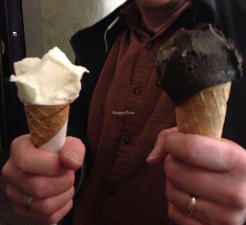 lemon and chocolate gelato! at La Golosa Gelato - Gerechtigkeitsgasse in Bern