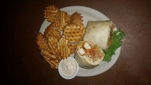 I 100% recommend the Tofu Rapture. It is AMAZING. I get it with vegan cheese, vegan ranch and these freaking delicious waffle fries.  at Mad Mex in Columbus