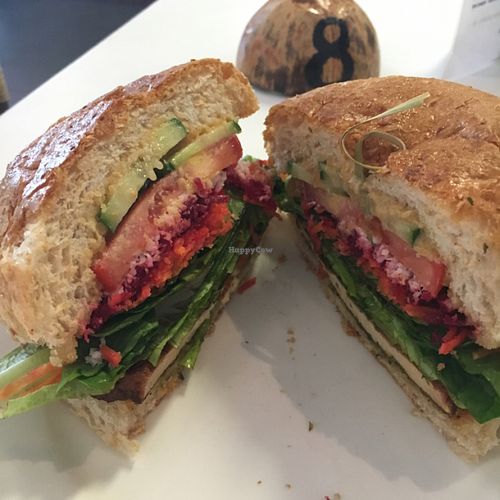 Vegan Spicy tofu burger. at Coco Lavish in Cairns