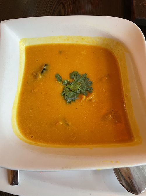 Mango soup  at Madhuban in Innsbruck