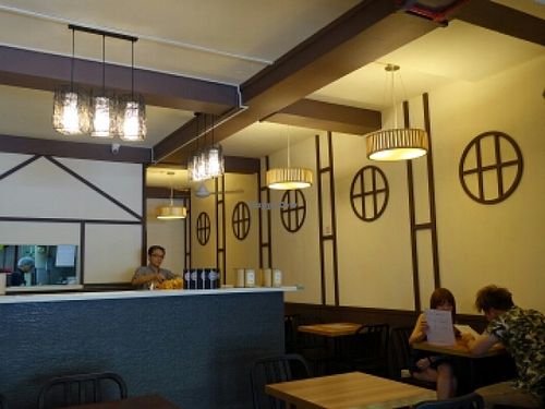 café interior decor at VegCafe in Central Singapore