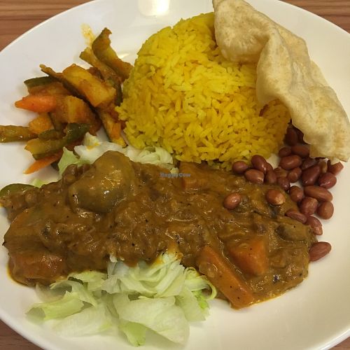 Vegan mutton curry at VegCafe in Central Singapore