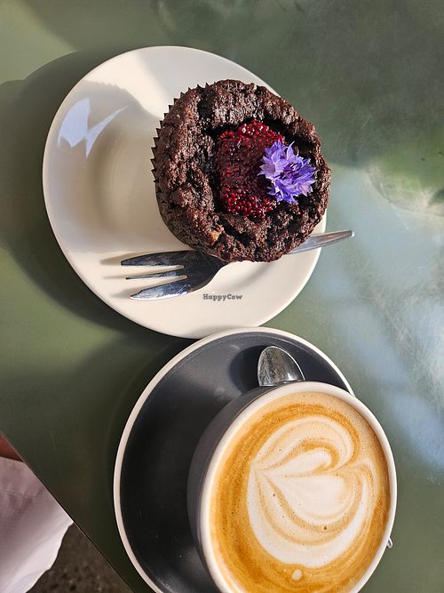 Cacao and raspberry muffin at Bespoke Kitchen  in Queenstown