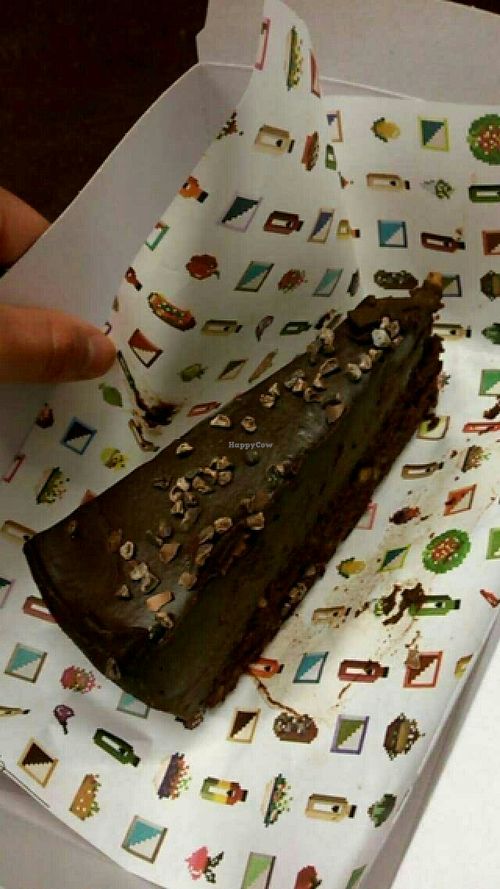 Two layered chocolate cake  at Teresa's Juicery in Barcelona