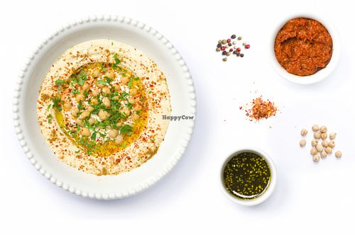 hummus, harissa and zatar at Cheder in Krakow