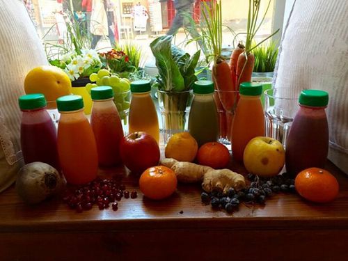 Cold pressed juices at Gajbica in Zagreb