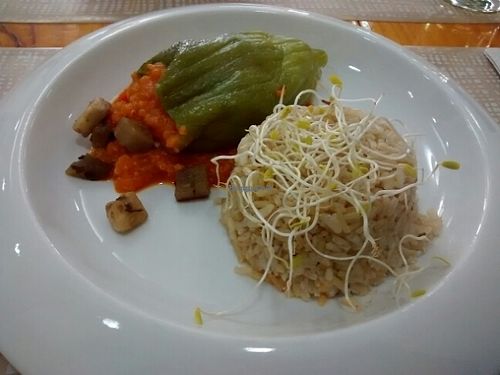 Caigua rellena de quinua y vegetales at The Plant Based Factory in Miraflores