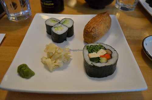Sushi plate for lunch (one of the 2 options of choice included in the lunch combo) at Cha-Ya in San Francisco