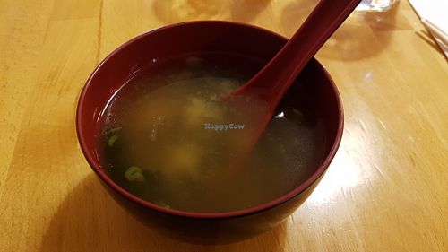 Miso soup at Cha-Ya in San Francisco