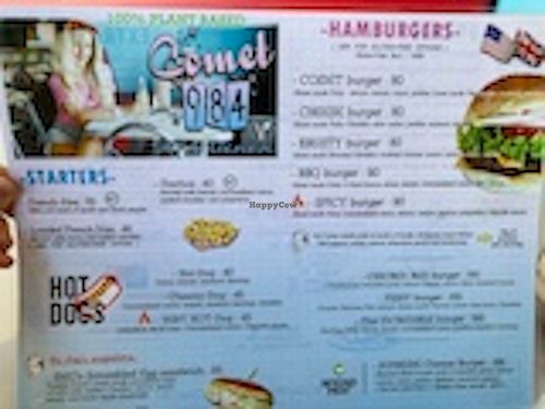 menu at Comet 984 in Playa Del Carmen