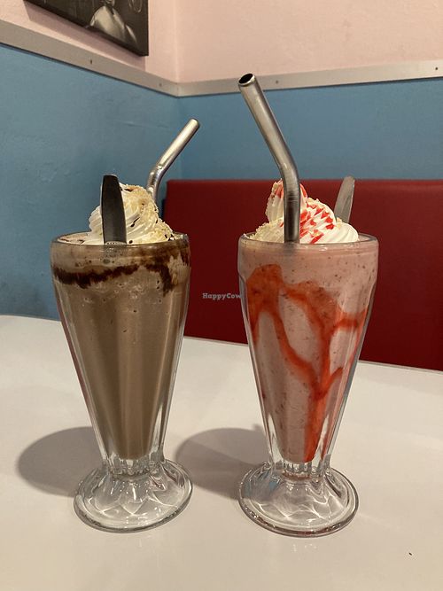 Strawberry and chocolate milkshake   at Comet 984 in Playa Del Carmen