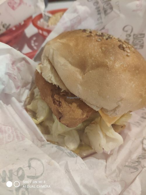 Fish burger  #Veganuary at Comet 984 in Playa Del Carmen