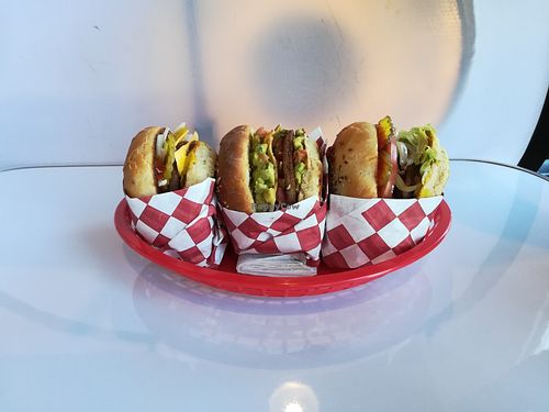 Vegan burger at comet 984 at Comet 984 in Playa Del Carmen