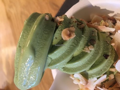 Matcha coconut with toasted cocnut and roasted hazelnuts at Eb & Bean - Broadway in Portland