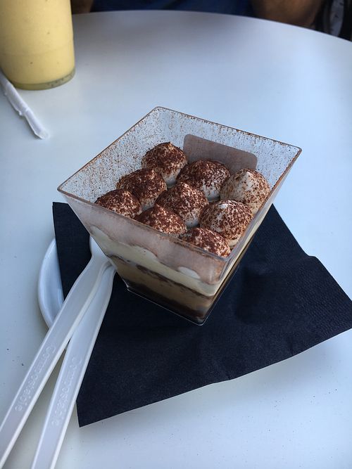 vegan tiramisu at Pomegranate Cafe in Los Angeles