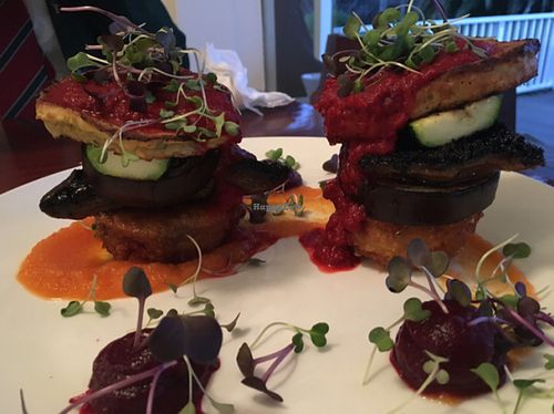 verge and corn fritter rosti stack  at Governors Bay Hotel in Christchurch