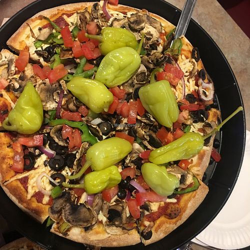 with light Diaya cheese :) at Pizza Bell in Elk Grove