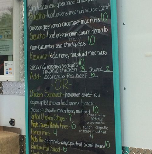 part of the menu  at Fresh Bite - Food Truck in Hanalei