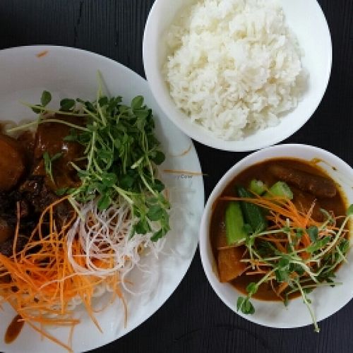 curry noodle and curry rice set at Vege Pot 素砂煲 in Central Singapore