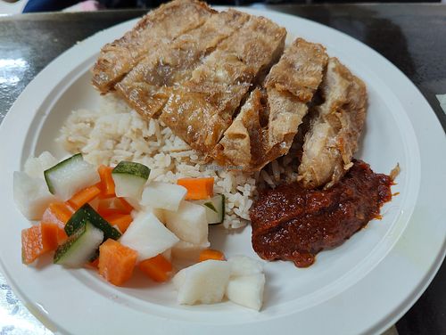 Mock Chicken rice at Vege Pot 素砂煲 in Central Singapore