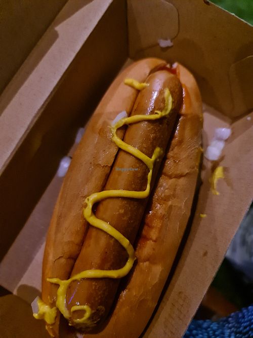 Hotdog at Lord of the Fries - Flinders Street in Melbourne