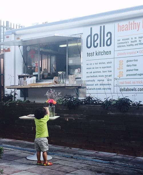 della test kitchen at The Wynwood Yard is the perfect spot to chill out and enjoy a quick, tasty, 100% plant-based bowl of healthy goodness!!  at Della Bowls in Miami