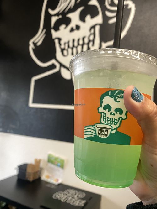 So Refreshing Post Morning Run - Recommend the CREATURE Lemonade (caffeine free by default), minty pineapple 🍍 hints and super tasty! 😋✨🍍  at Rad Coffee in Upland