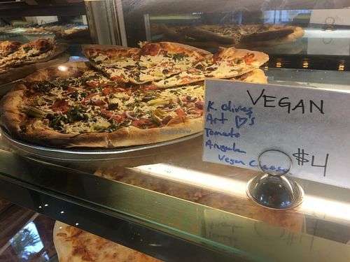 Vegan pizza by the slice at Blackbird Pizza in Portland