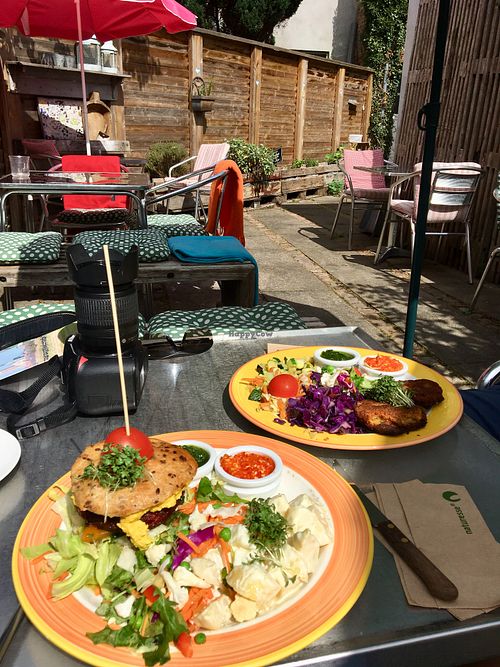 Our lunch outside at Cafe K-ærlig in Ribe