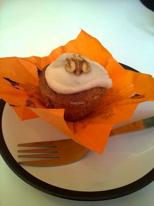 Vegan and gf carrot cake at Roots Cafe in South Shields