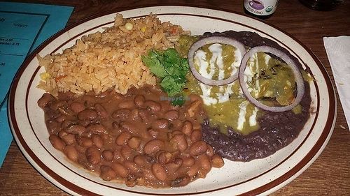 Tamale with rice and beans at Zia Taqueria in Asheville