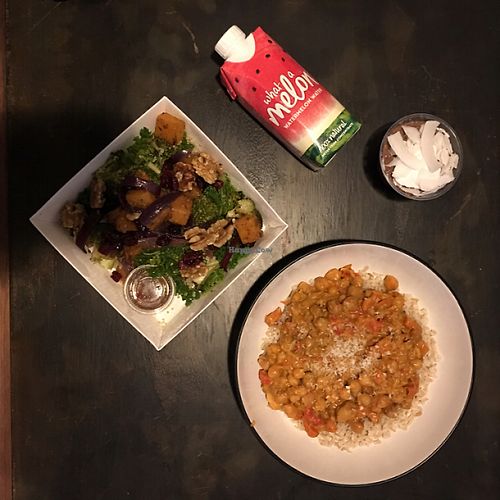 hot dish and salad at Pumpkin Brown in Edinburgh