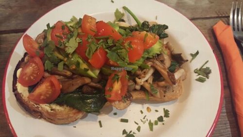 Wild mushrooms vegan-style at The Caffeine Drip in Edinburgh