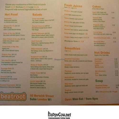  at Beatroot Cafe in London