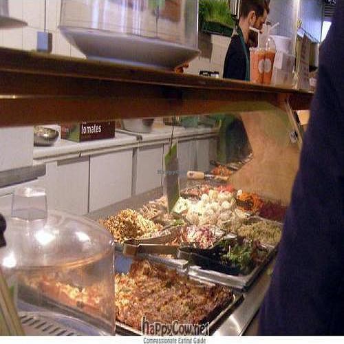 the food counter at Beatroot Cafe in London