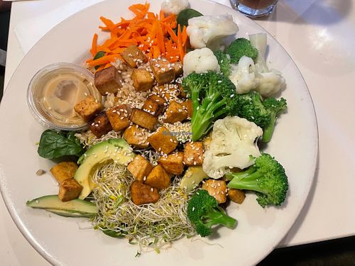 Tofu Veggie bowl at The Natural Cafe - Hitchcock Way in Santa Barbara