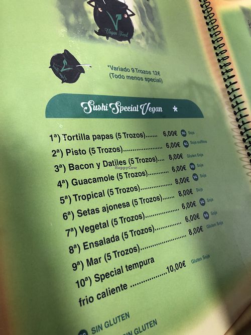 Sushi weekend menu only at La Marmita del Druida in Murcia