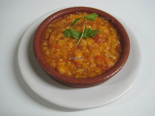 Tomato soup at Bar Ajoblanco in Sevilla