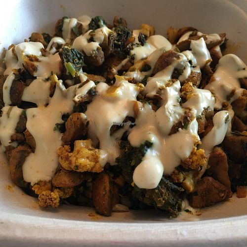 Mushroom pita as a bowl option. The only thing better than the pita is a bowl with lentils and brown rice. at Shouk in Washington